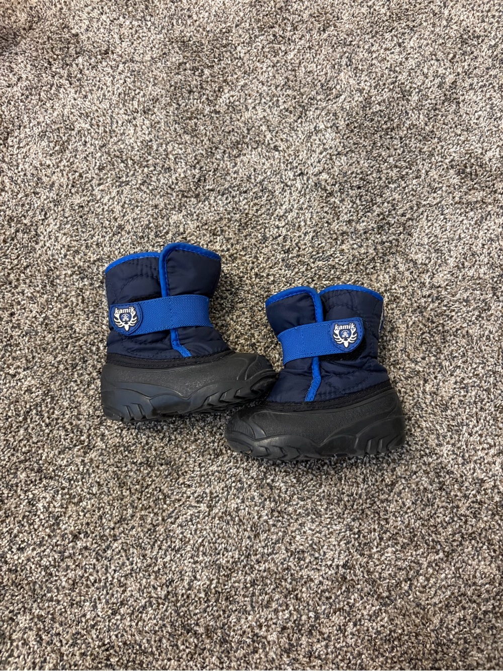 Kamik Kids Navy and Bright Blue Winter Boots with Strap